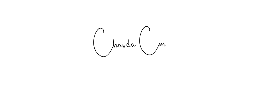How to make Chavda Cm name signature. Use Andilay-7BmLP style for creating short signs online. This is the latest handwritten sign. Chavda Cm signature style 4 images and pictures png