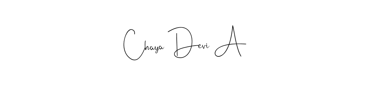 Design your own signature with our free online signature maker. With this signature software, you can create a handwritten (Andilay-7BmLP) signature for name Chaya Devi A. Chaya Devi A signature style 4 images and pictures png