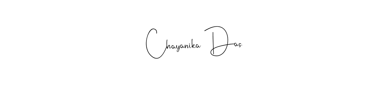 How to make Chayanika Das name signature. Use Andilay-7BmLP style for creating short signs online. This is the latest handwritten sign. Chayanika Das signature style 4 images and pictures png