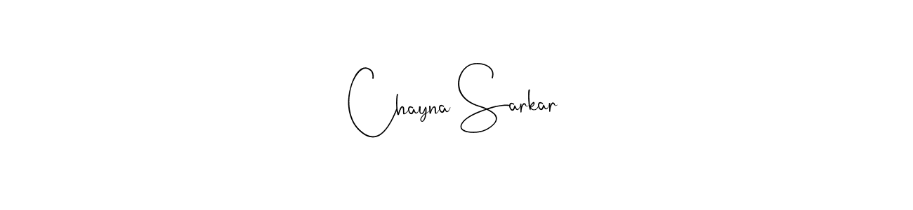 How to make Chayna Sarkar name signature. Use Andilay-7BmLP style for creating short signs online. This is the latest handwritten sign. Chayna Sarkar signature style 4 images and pictures png