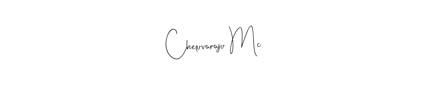 Similarly Andilay-7BmLP is the best handwritten signature design. Signature creator online .You can use it as an online autograph creator for name Cheluvaraju Mc. Cheluvaraju Mc signature style 4 images and pictures png