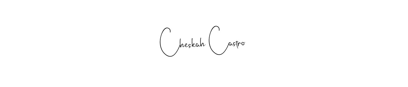 The best way (Andilay-7BmLP) to make a short signature is to pick only two or three words in your name. The name Cheskah Castro include a total of six letters. For converting this name. Cheskah Castro signature style 4 images and pictures png