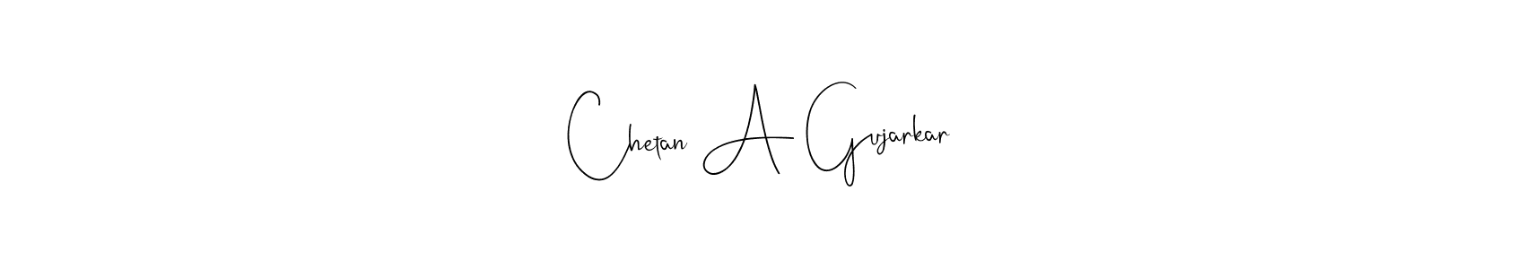 Use a signature maker to create a handwritten signature online. With this signature software, you can design (Andilay-7BmLP) your own signature for name Chetan A Gujarkar. Chetan A Gujarkar signature style 4 images and pictures png