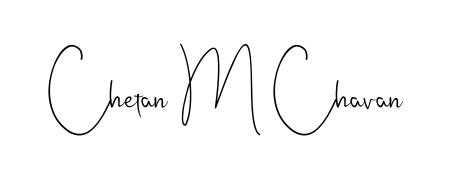 Designed for modern professionals: Chetan M Chavan name signature crafted with Andilay-7BmLP script. Ready for digital PDF workflows. Chetan M Chavan signature style 4 images and pictures png