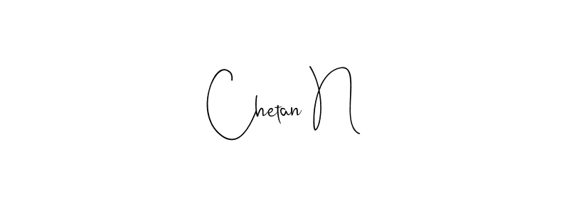 Create a beautiful signature design for name Chetan N. With this signature (Andilay-7BmLP) fonts, you can make a handwritten signature for free. Chetan N signature style 4 images and pictures png