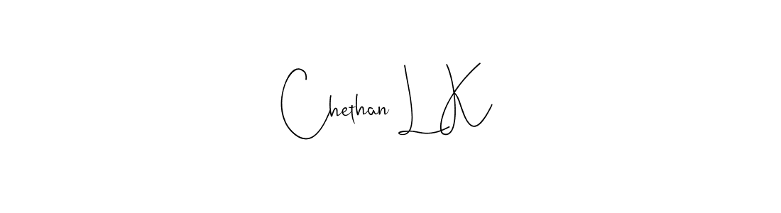 Design your own signature with our free online signature maker. With this signature software, you can create a handwritten (Andilay-7BmLP) signature for name Chethan L K. Chethan L K signature style 4 images and pictures png