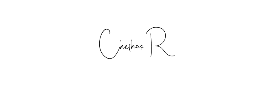 How to make Chethas R name signature. Use Andilay-7BmLP style for creating short signs online. This is the latest handwritten sign. Chethas R signature style 4 images and pictures png
