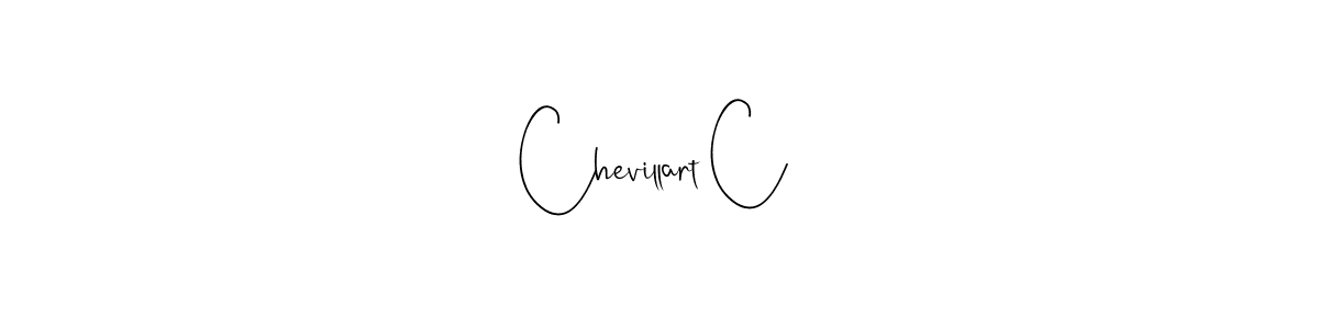 How to make Chevillart C name signature. Use Andilay-7BmLP style for creating short signs online. This is the latest handwritten sign. Chevillart C signature style 4 images and pictures png