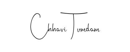 A modern signature idea for name Chhavi Tumdam using Andilay-7BmLP font. Clean strokes and elegant curves make it stand out instantly. Chhavi Tumdam signature style 4 images and pictures png
