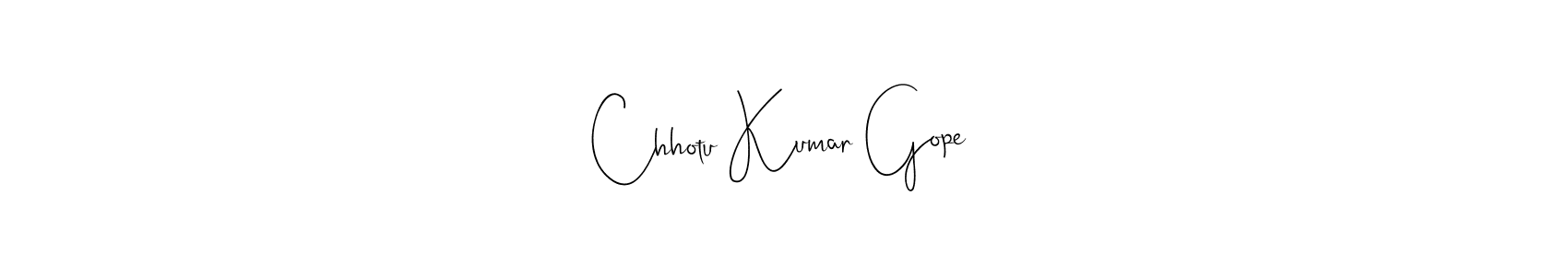 You should practise on your own different ways (Andilay-7BmLP) to write your name (Chhotu Kumar Gope) in signature. don't let someone else do it for you. Chhotu Kumar Gope signature style 4 images and pictures png