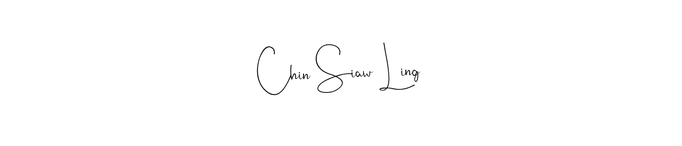 How to make Chin Siaw Ling name signature. Use Andilay-7BmLP style for creating short signs online. This is the latest handwritten sign. Chin Siaw Ling signature style 4 images and pictures png