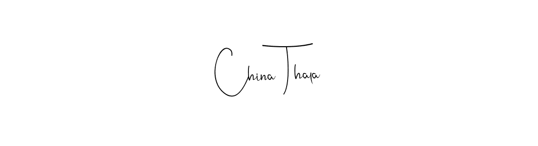 How to make China Thala name signature. Use Andilay-7BmLP style for creating short signs online. This is the latest handwritten sign. China Thala signature style 4 images and pictures png