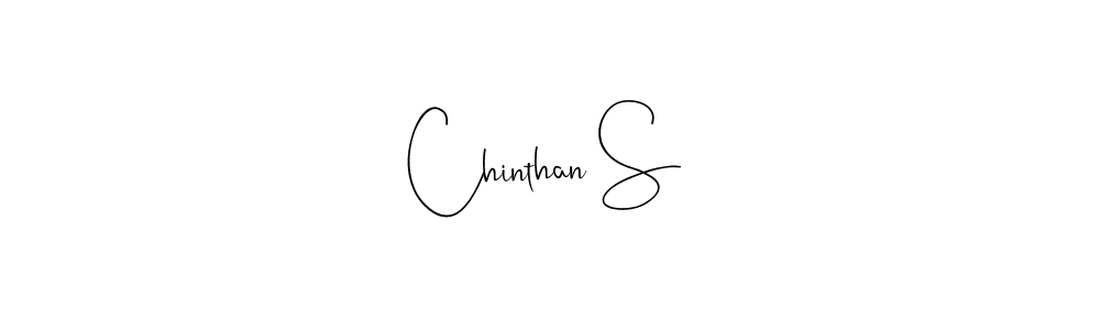 How to make Chinthan S name signature. Use Andilay-7BmLP style for creating short signs online. This is the latest handwritten sign. Chinthan S signature style 4 images and pictures png