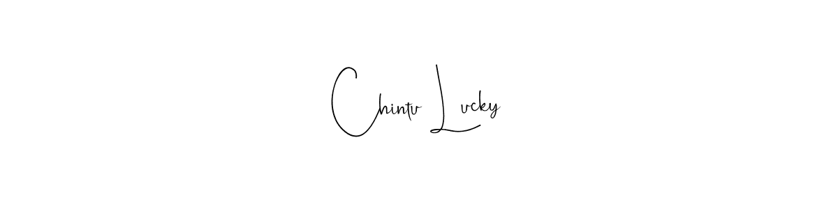 Also You can easily find your signature by using the search form. We will create Chintu Lucky name handwritten signature images for you free of cost using Andilay-7BmLP sign style. Chintu Lucky signature style 4 images and pictures png