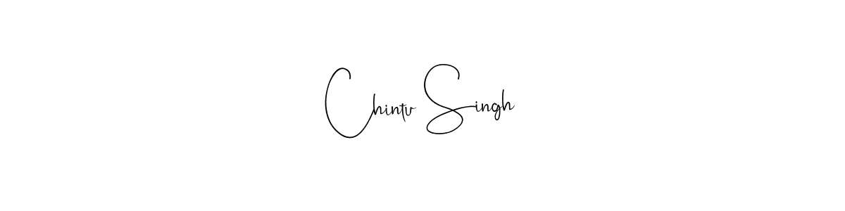 How to make Chintu Singh name signature. Use Andilay-7BmLP style for creating short signs online. This is the latest handwritten sign. Chintu Singh signature style 4 images and pictures png