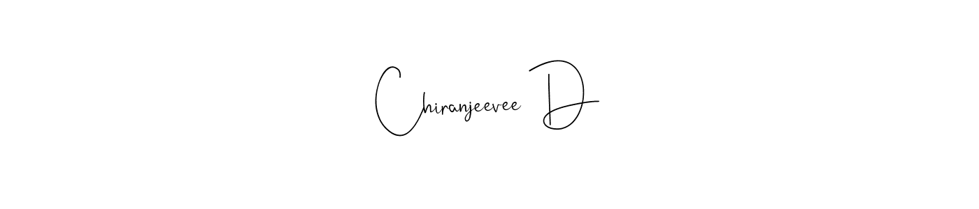 Also You can easily find your signature by using the search form. We will create Chiranjeevee D name handwritten signature images for you free of cost using Andilay-7BmLP sign style. Chiranjeevee D signature style 4 images and pictures png