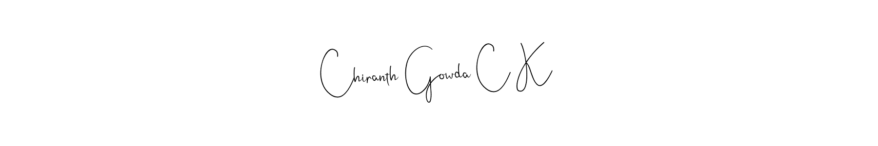 How to make Chiranth Gowda C K signature? Andilay-7BmLP is a professional autograph style. Create handwritten signature for Chiranth Gowda C K name. Chiranth Gowda C K signature style 4 images and pictures png