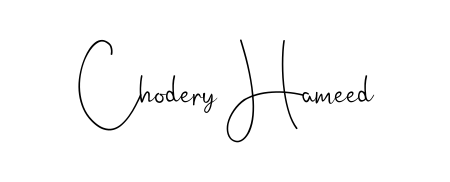 A modern signature idea for name Chodery Hameed using Andilay-7BmLP font. Clean strokes and elegant curves make it stand out instantly. Chodery Hameed signature style 4 images and pictures png