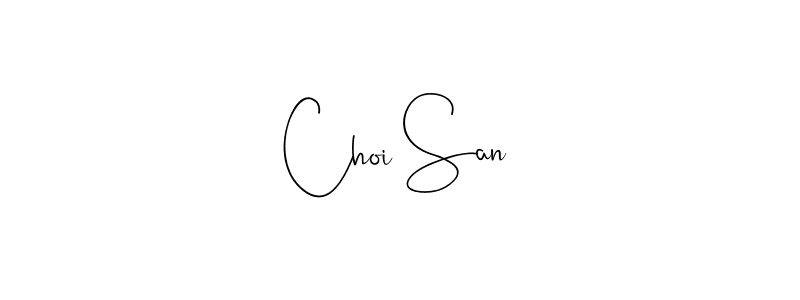 if you are searching for the best signature style for your name Choi San. so please give up your signature search. here we have designed multiple signature styles  using Andilay-7BmLP. Choi San signature style 4 images and pictures png