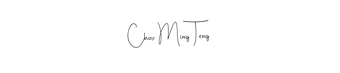 The best way (Andilay-7BmLP) to make a short signature is to pick only two or three words in your name. The name Chou Ming Teng include a total of six letters. For converting this name. Chou Ming Teng signature style 4 images and pictures png