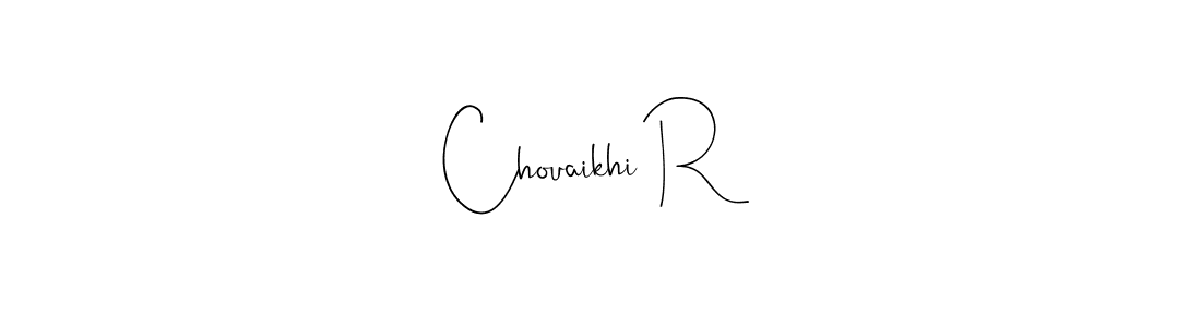 Also You can easily find your signature by using the search form. We will create Chouaikhi R name handwritten signature images for you free of cost using Andilay-7BmLP sign style. Chouaikhi R signature style 4 images and pictures png