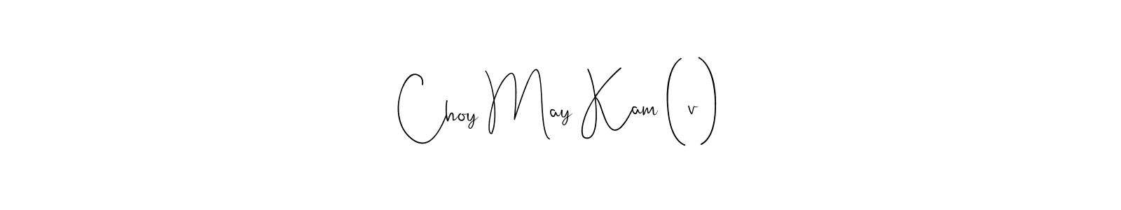 The best way (Andilay-7BmLP) to make a short signature is to pick only two or three words in your name. The name Choy May Kam (v) include a total of six letters. For converting this name. Choy May Kam (v) signature style 4 images and pictures png