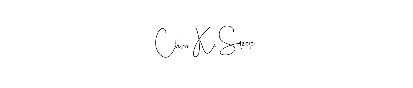 Design your own signature with our free online signature maker. With this signature software, you can create a handwritten (Andilay-7BmLP) signature for name Chun K. Steele. Chun K. Steele signature style 4 images and pictures png