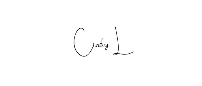 How to make Cindy L name signature. Use Andilay-7BmLP style for creating short signs online. This is the latest handwritten sign. Cindy L signature style 4 images and pictures png