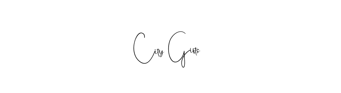 How to make City Gifts  name signature. Use Andilay-7BmLP style for creating short signs online. This is the latest handwritten sign. City Gifts  signature style 4 images and pictures png