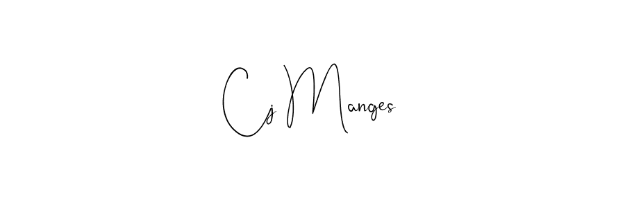 How to make Cj Manges name signature. Use Andilay-7BmLP style for creating short signs online. This is the latest handwritten sign. Cj Manges signature style 4 images and pictures png