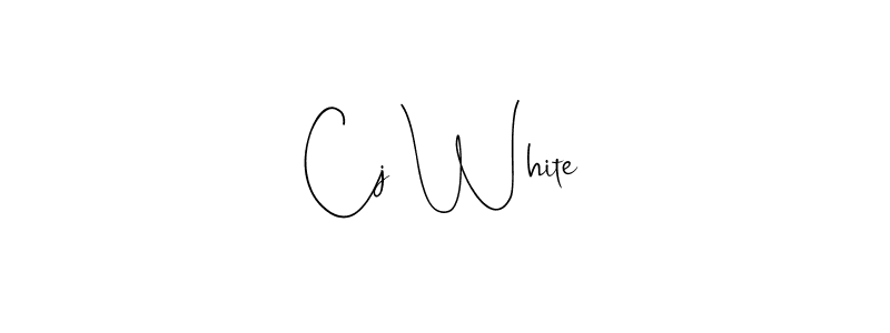 How to make Cj White name signature. Use Andilay-7BmLP style for creating short signs online. This is the latest handwritten sign. Cj White signature style 4 images and pictures png