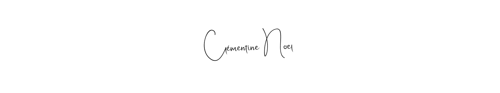 How to make Clémentine Noel name signature. Use Andilay-7BmLP style for creating short signs online. This is the latest handwritten sign. Clémentine Noel signature style 4 images and pictures png