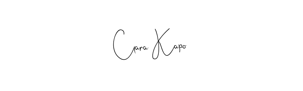 You should practise on your own different ways (Andilay-7BmLP) to write your name (Clara Kapo) in signature. don't let someone else do it for you. Clara Kapo signature style 4 images and pictures png