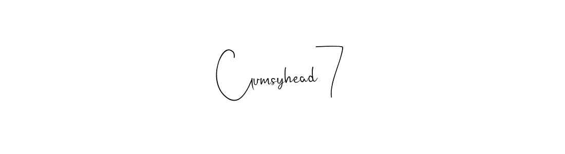 The best way (Andilay-7BmLP) to make a short signature is to pick only two or three words in your name. The name Clumsyhead7 include a total of six letters. For converting this name. Clumsyhead7 signature style 4 images and pictures png