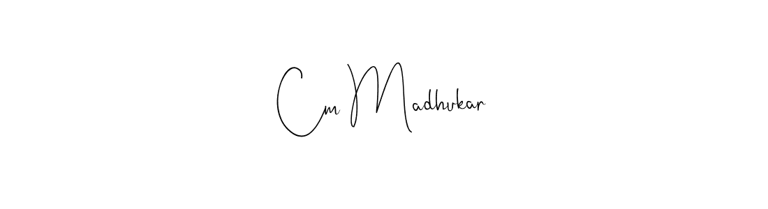 Also You can easily find your signature by using the search form. We will create Cm Madhukar name handwritten signature images for you free of cost using Andilay-7BmLP sign style. Cm Madhukar signature style 4 images and pictures png