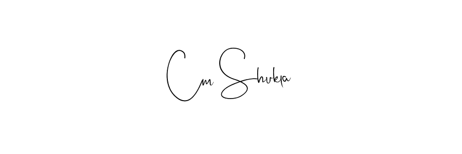 if you are searching for the best signature style for your name Cm Shukla. so please give up your signature search. here we have designed multiple signature styles  using Andilay-7BmLP. Cm Shukla signature style 4 images and pictures png