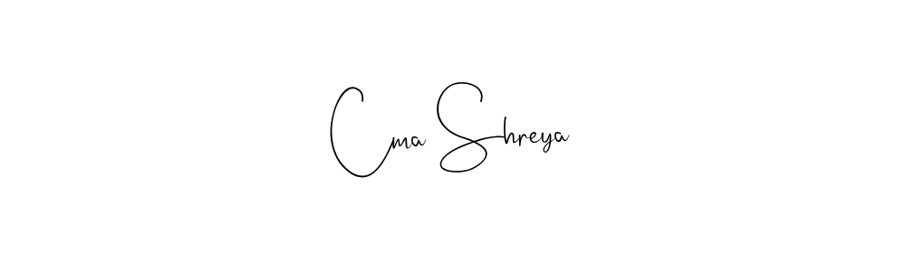 Create a beautiful signature design for name Cma Shreya. With this signature (Andilay-7BmLP) fonts, you can make a handwritten signature for free. Cma Shreya signature style 4 images and pictures png