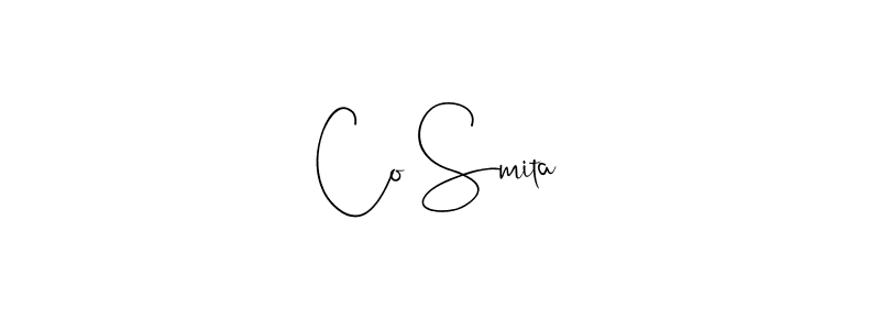 Make a beautiful signature design for name Co Smita. With this signature (Andilay-7BmLP) style, you can create a handwritten signature for free. Co Smita signature style 4 images and pictures png