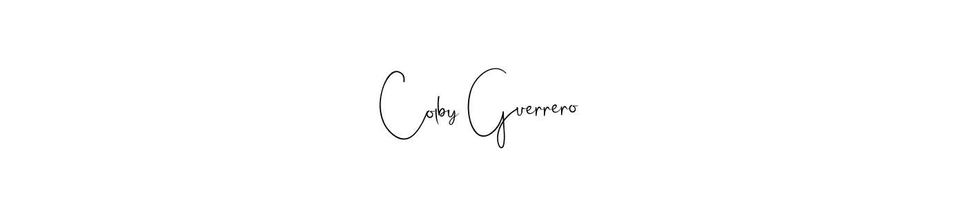 Make a beautiful signature design for name Colby Guerrero. With this signature (Andilay-7BmLP) style, you can create a handwritten signature for free. Colby Guerrero signature style 4 images and pictures png