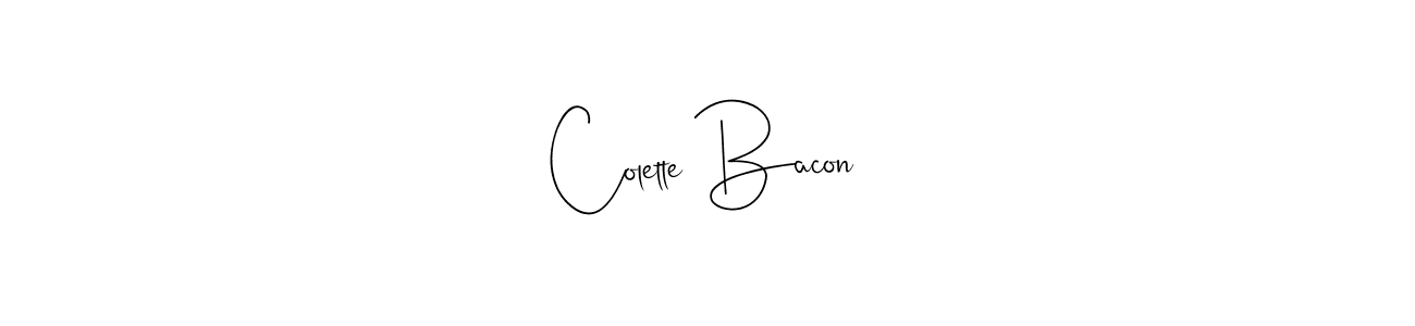 How to Draw Colette Bacon signature style? Andilay-7BmLP is a latest design signature styles for name Colette Bacon. Colette Bacon signature style 4 images and pictures png