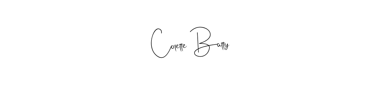 Create a beautiful signature design for name Colette Batty. With this signature (Andilay-7BmLP) fonts, you can make a handwritten signature for free. Colette Batty signature style 4 images and pictures png