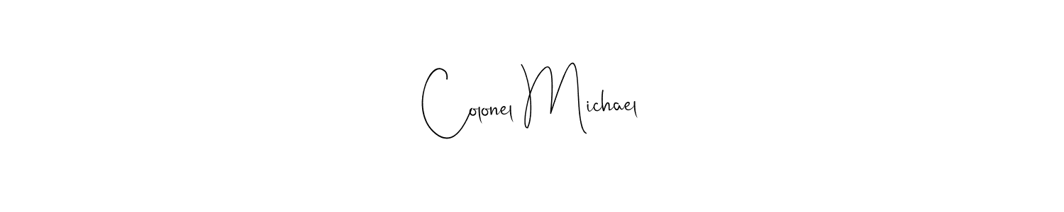 Design your own signature with our free online signature maker. With this signature software, you can create a handwritten (Andilay-7BmLP) signature for name Colonel Michael. Colonel Michael signature style 4 images and pictures png