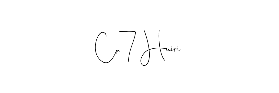 Use a signature maker to create a handwritten signature online. With this signature software, you can design (Andilay-7BmLP) your own signature for name Cr7 Hairi. Cr7 Hairi signature style 4 images and pictures png