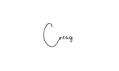 How to make Creag name signature. Use Andilay-7BmLP style for creating short signs online. This is the latest handwritten sign. Creag signature style 4 images and pictures png