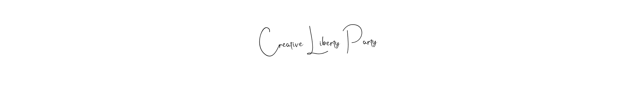 Also we have Creative Liberty Party name is the best signature style. Create professional handwritten signature collection using Andilay-7BmLP autograph style. Creative Liberty Party signature style 4 images and pictures png