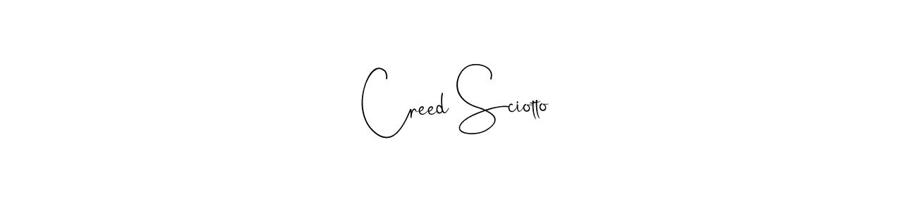 Also You can easily find your signature by using the search form. We will create Creed Sciotto name handwritten signature images for you free of cost using Andilay-7BmLP sign style. Creed Sciotto signature style 4 images and pictures png