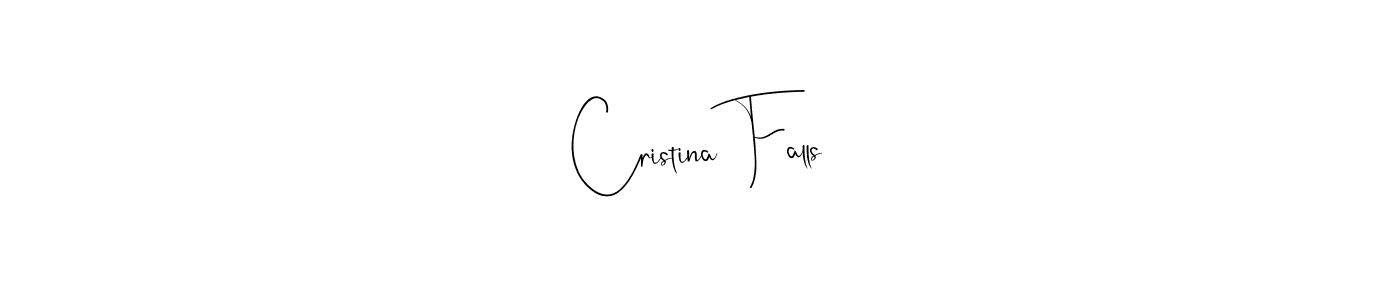 How to make Cristina Falls name signature. Use Andilay-7BmLP style for creating short signs online. This is the latest handwritten sign. Cristina Falls signature style 4 images and pictures png