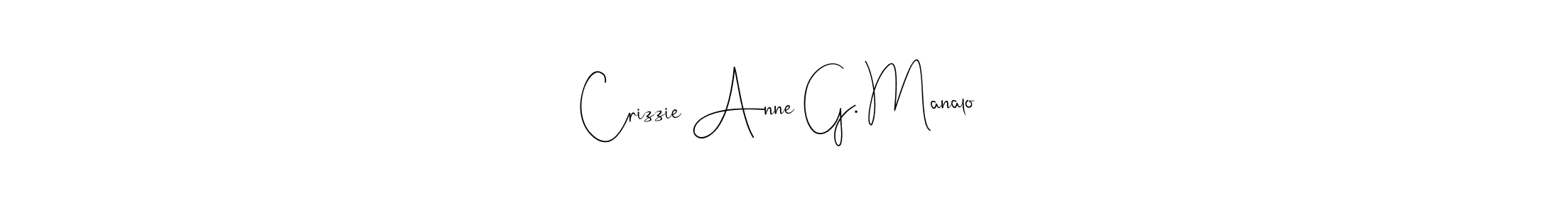See photos of Crizzie Anne G. Manalo official signature by Spectra . Check more albums & portfolios. Read reviews & check more about Andilay-7BmLP font. Crizzie Anne G. Manalo signature style 4 images and pictures png