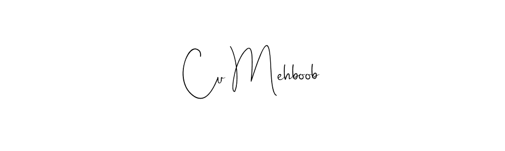 How to make Cu Mehboob name signature. Use Andilay-7BmLP style for creating short signs online. This is the latest handwritten sign. Cu Mehboob signature style 4 images and pictures png