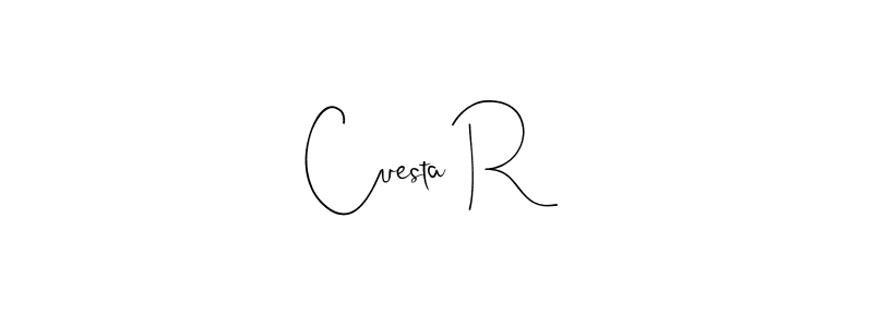 You should practise on your own different ways (Andilay-7BmLP) to write your name (Cuesta R) in signature. don't let someone else do it for you. Cuesta R signature style 4 images and pictures png